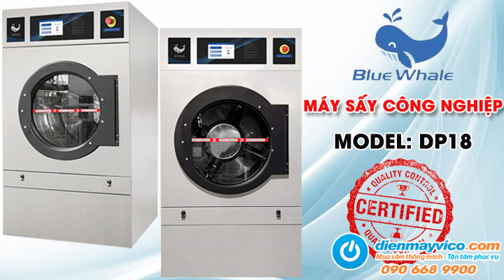 Mẫu máy sấy công nghiệp Blue Whale DP18 18kg