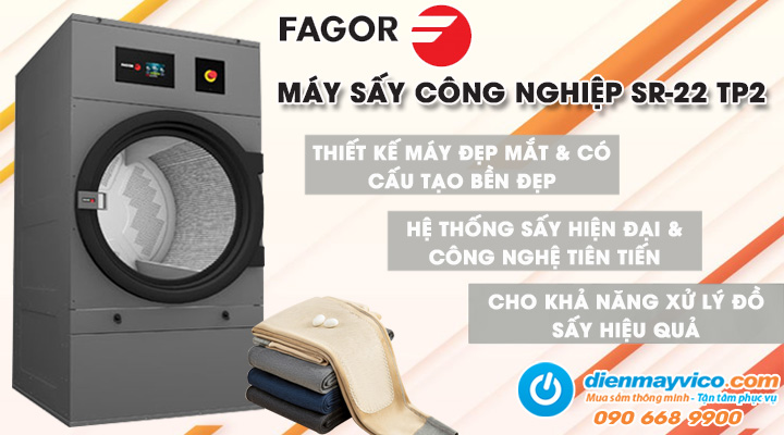 Mẫu máy sấy công nghiệp Fagor SR-22 TP2 22-24kg