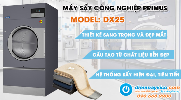 Mẫu máy sấy công nghiệp Primus DX25 25kg