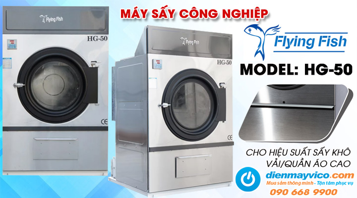 Mẫu máy sấy công nghiệp Flying Fish HG-50 50kg