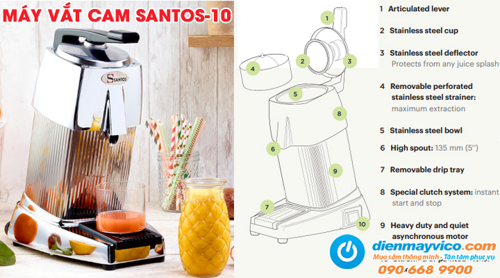 Mâu máy vắt cam Santos SANTOS-10