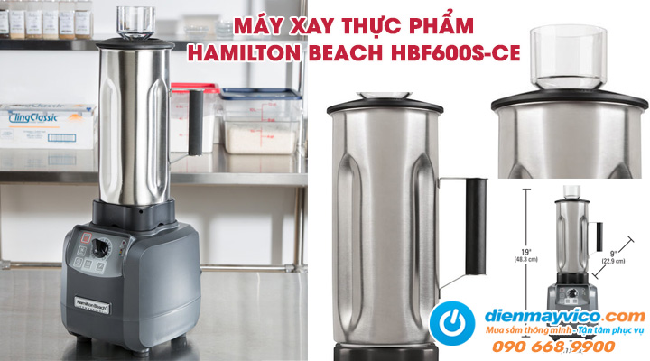 Mâuz máy xay thực phẩm cối inox Hamilton Beach HBF600S-CE 1.8L