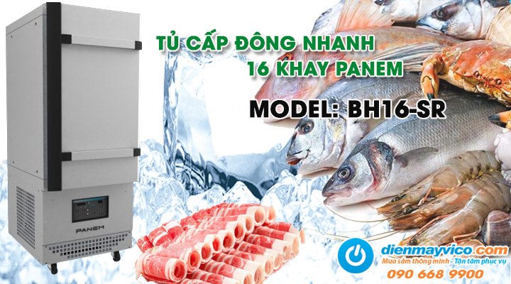 Mẫu tủ cấp đông nhanh 16 khay PANEM BH16-SR