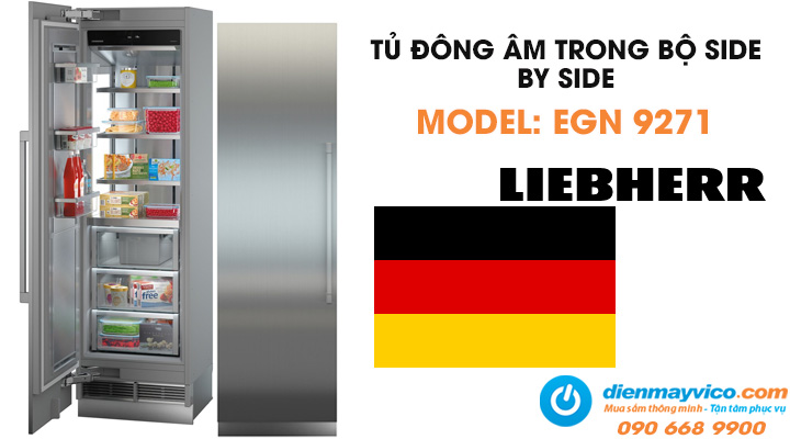 Mẫu tủ đông âm trong bộ Side by Side Liebherr Monolith EGN 9271