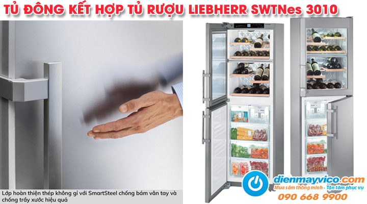 Mấu tủ đông kết hợp tủ rượu SWTNes 3010