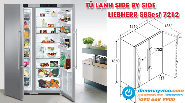 Mẫu tủ lạnh Side by Side Liebherr SBSef 7212