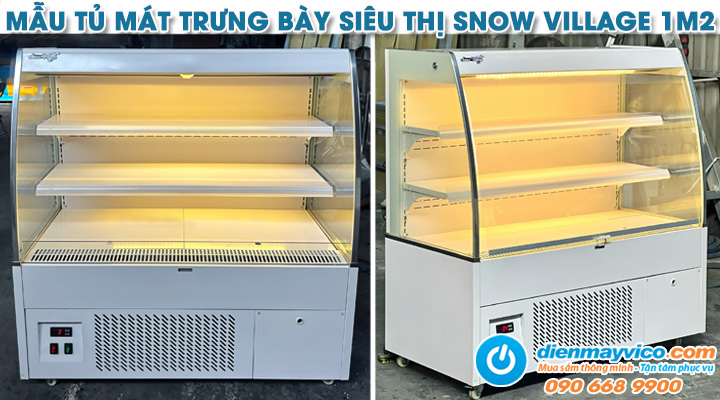 Mẫu tủ mát trưng bày siêu thị 1m2 Snow Village