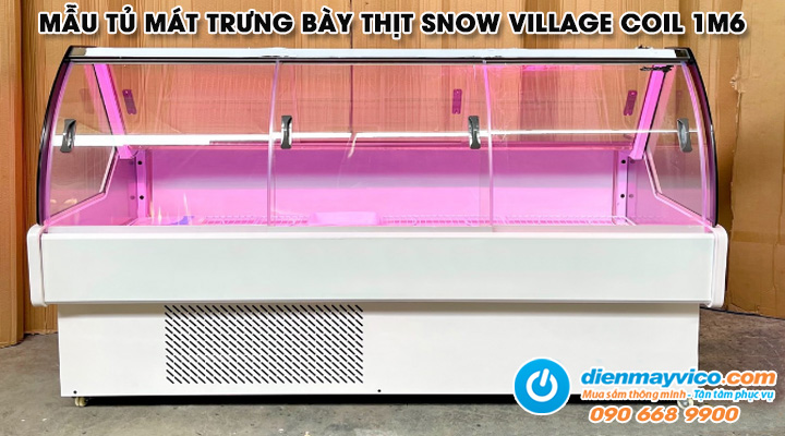 Mẫu tủ mát trưng bày thịt Snow Village Coil 2m
