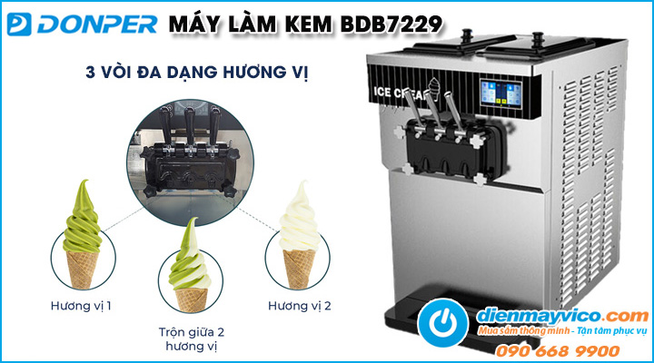 Máy làm kem tươi để bàn Donper BDB7229