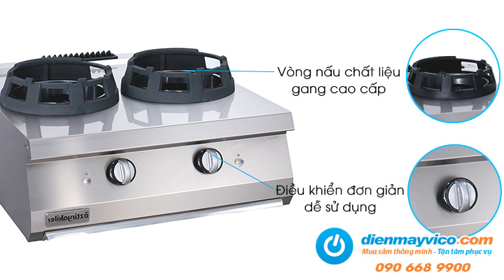 Mô tả Bếp âu 2 họng Ozti OWG 8070 dùng gas