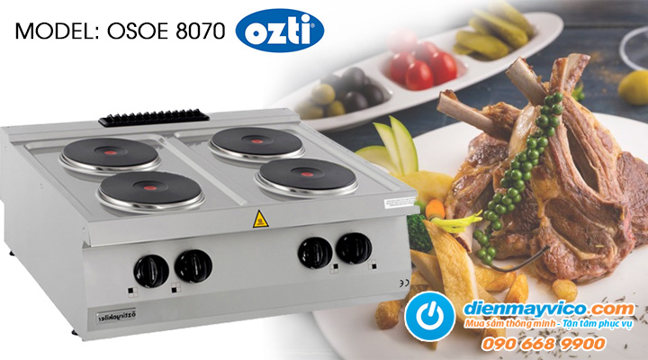 Mô tả Bếp âu 4 họng Ozti OSOE 8070 dùng điện