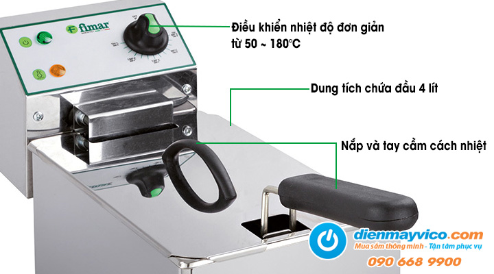 Mô tả chi tiết Bếp chiên nhúng điện Fimar FR4N