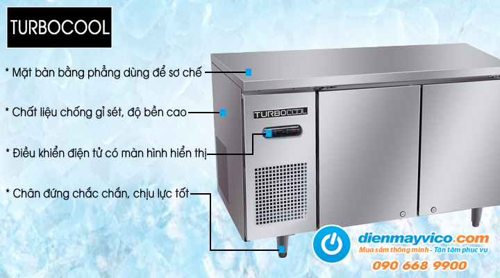 Mô tả về Bàn mát 2 cánh inox TurboCool UC 2S 76 12