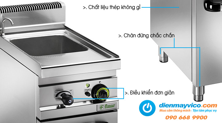 Mô tả chi tiết về Bếp trụng mì Pasta Fimar CPM30 dùng điện