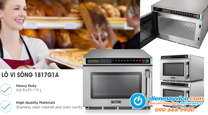 Mô tả đặc điểm Lò vi sóng công nghiệp Midea 1817G1A