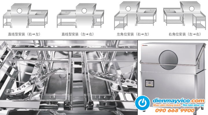 Mô tả đặc điểm Máy rửa chén bát công nghiệp SouthPro PDX-1004