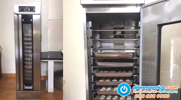 Mô tả sản phẩm tủ ủ bột công nghiệp 16 khay cho thuê