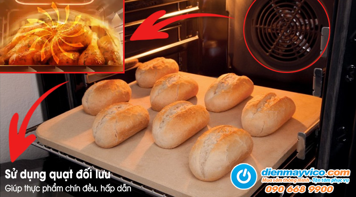 Mô tả về quạt tản nhiệt của Lò nướng đối lưu 3 Khay Turbo Chef TCO364