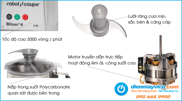Mô tả Máy cắt trộn rau củ quả Robot Couple BLIXER 4-3000