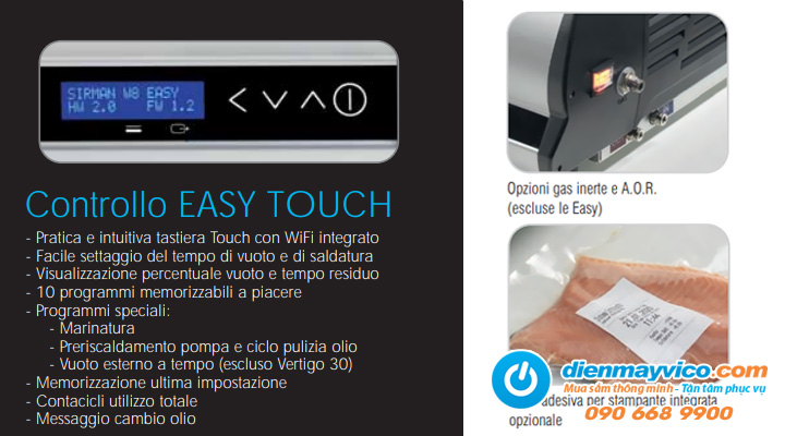 Mô tả Máy hút chân không Sirman EASYVAC TOUCH 25 BX