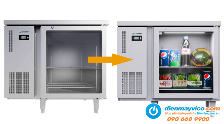 Mô tả về Bàn mát 1 cánh kính Icymax ICR-1G096 0.9m