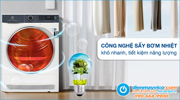 Công nghệ Máy sấy bơm nhiệt Electrolux EDH803Q7WB