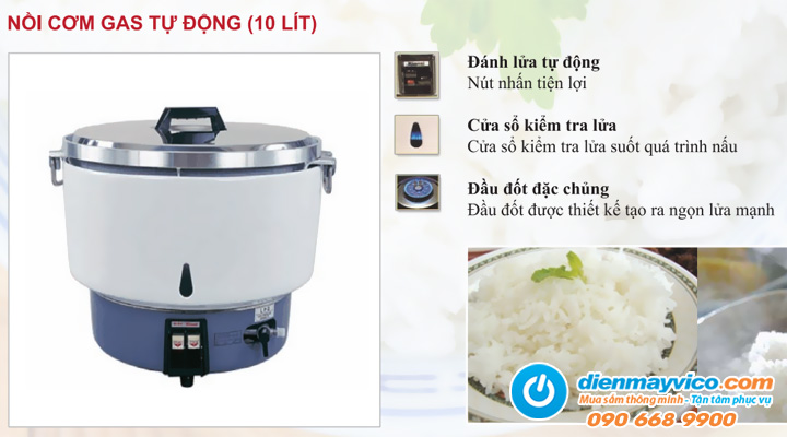 Mô tả về Nồi nấu cơm dùng gas Rinnai RTL-R10 10L