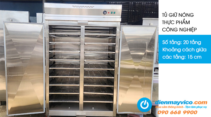 Mô tả về Thanh lý tủ giữ nóng thực phẩm inox công nghiệp 2 cánh
