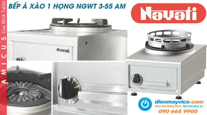 Tổng quan về bếp Á xào 1 họng để bàn Nayati NGWT 3-55 AM