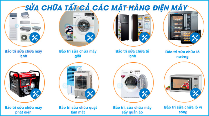 Nhận sửa chữa tất cả các mặt hàng Điện Máy