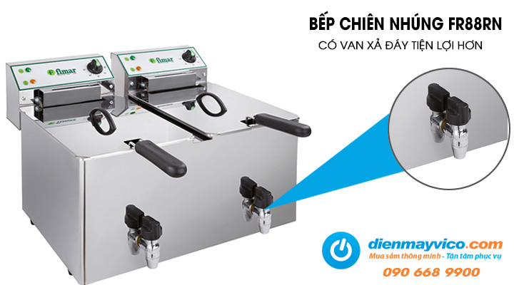 Bếp chiên nhúng điện Fimar FR88RN 8 lít x 2