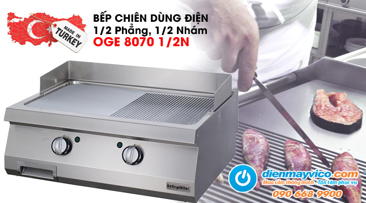 Bếp chiên nửa phẳng nửa nhám Ozti OGE 8070 1/2N