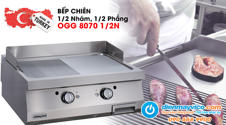 Bếp chiên nửa phẳng nửa nhám Ozti OGG 8070 1/2N