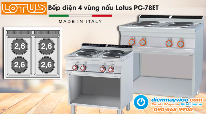 Bếp điện 4 vùng nấu Lotus PC-78ET