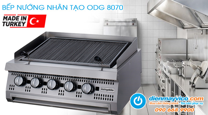 Bếp nướng nhân tạo đôi Ozti ODG 8070