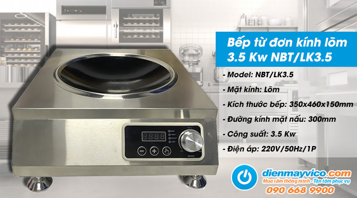 Bếp từ đơn kính lõm 3.5 Kw NBT/LK3.5