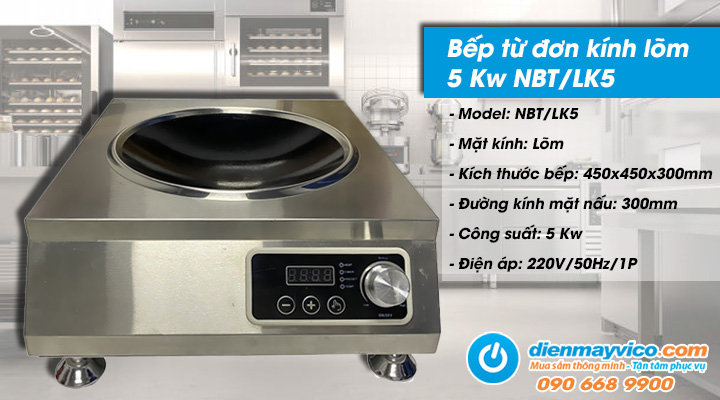 Bếp từ đơn kính lõm 5 Kw NBT/LK5