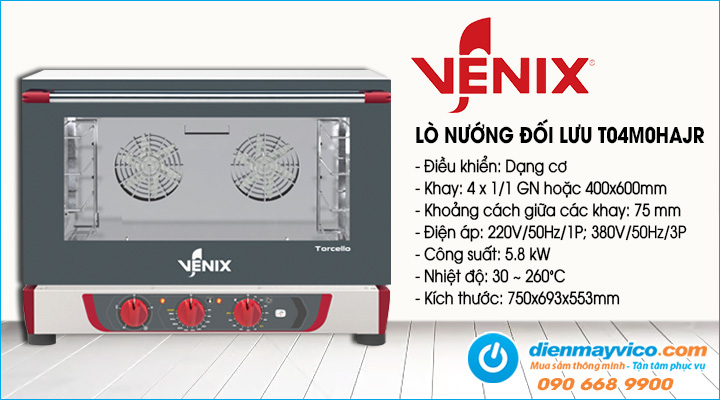 Lò nướng đối lưu 4 khay Venix T04M0HAJR