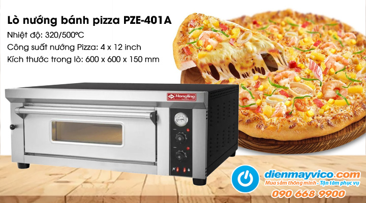 Lò nướng pizza 1 tầng dùng điện Hongling PZE-401A