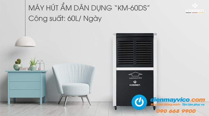 Máy hút ẩm dân dụng Kosmen KM-60DS 60 Lít/ Ngày