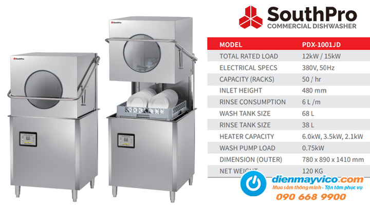 Máy rửa chén bát công nghiệp SouthPro PDX-1001JD