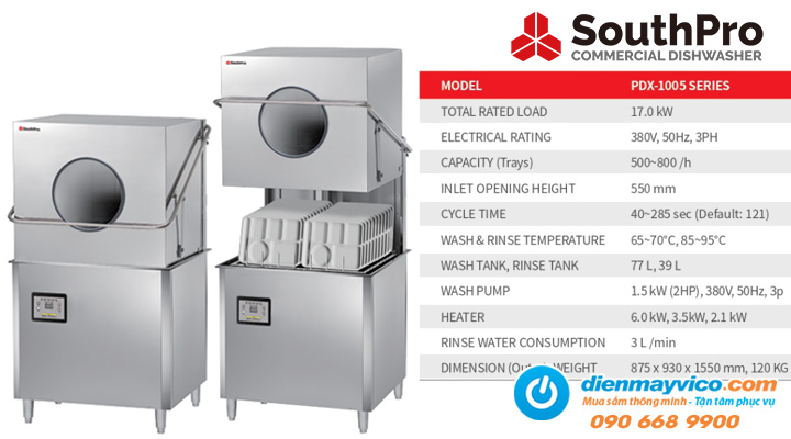 Máy rửa chén bát công nghiệp SouthPro PDX-1005