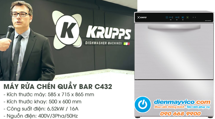 Máy rửa ly chén để quầy Krupps C640
