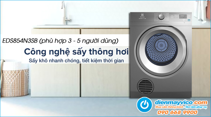 Máy sấy thông hơi Electrolux EDS854N3SB