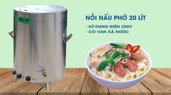 Nồi nấu phở công nghiệp 20 lít dùng điện