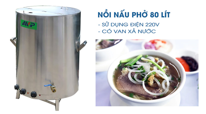 Nồi nấu phở công nghiệp 80 lít