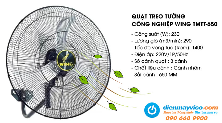 Quạt treo tường công nghiệp Wing TMTT-650