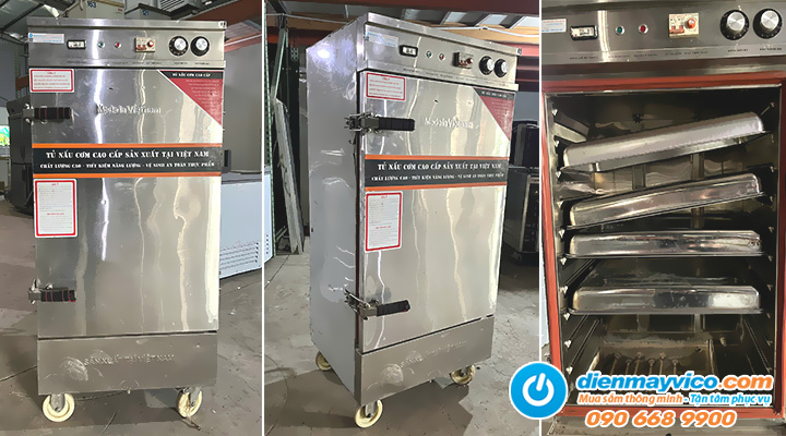 Thanh lý tủ nấu cơm công nghiệp Vinaki 10 khay dùng điện