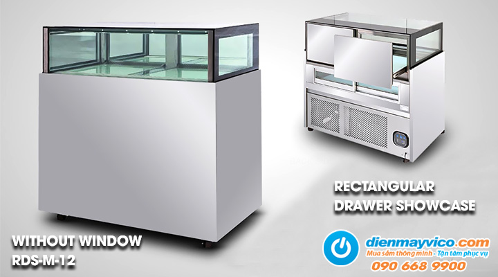 Tủ bánh kem kính vuông 1 tầng Berjaya RDS-M-12 1m2