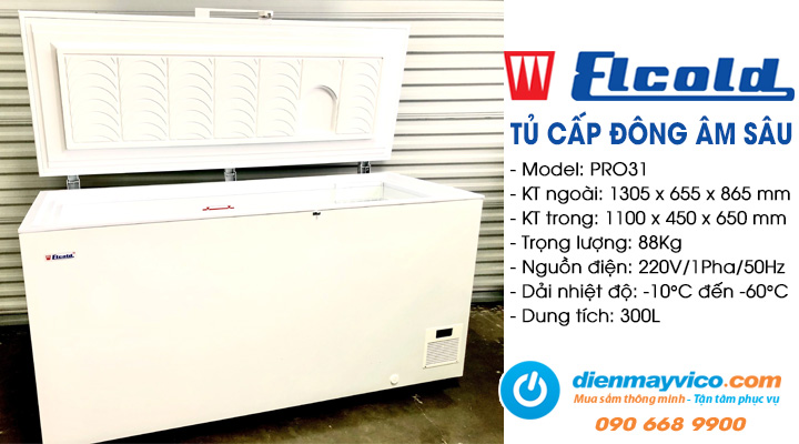 Tủ cấp đông âm sâu Elcold PRO31